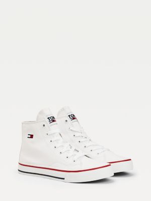 Vulcanised High-Top Trainers | WHITE 