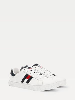 Flag Patch Low-Top Trainers | WHITE 