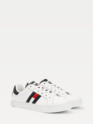 tommy hilfiger white flag trainers