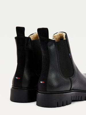 Warm Lined Leather Chelsea Boots 