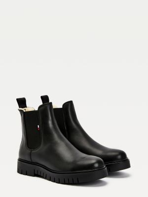 Warm Lined Leather Chelsea Boots 