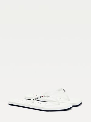 tommy hilfiger white flip flops