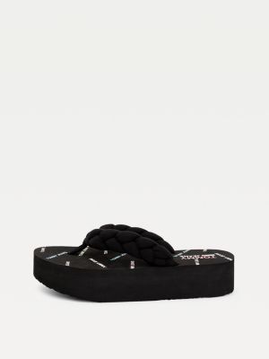 tommy jeans braided strap slides