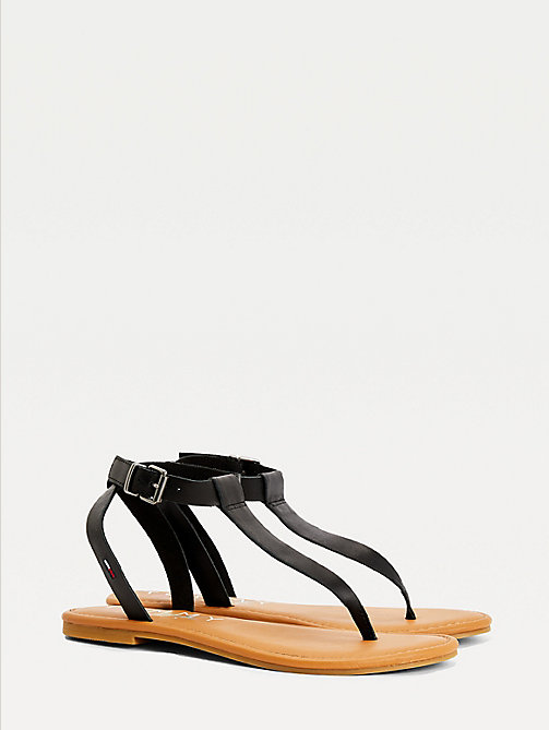 black essential thong sandals for women tommy jeans