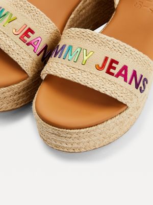 beige flatform sandals