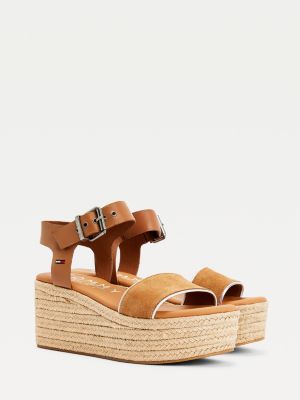 sandale compensee cuir femme