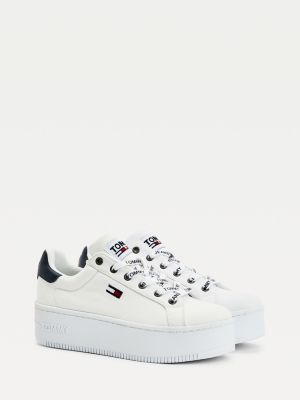 tommy hilfiger womens white trainers
