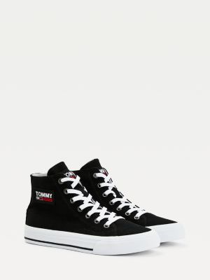 Vulcanised High-Top Trainers | BLACK 