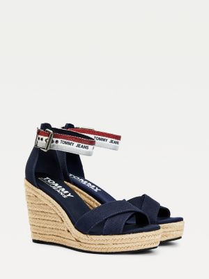 sandale talon compensé tommy hilfiger
