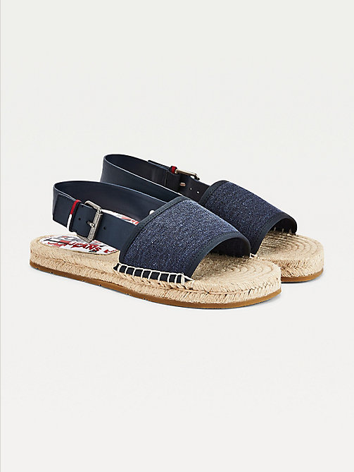 blue essential flat sandals for women tommy jeans