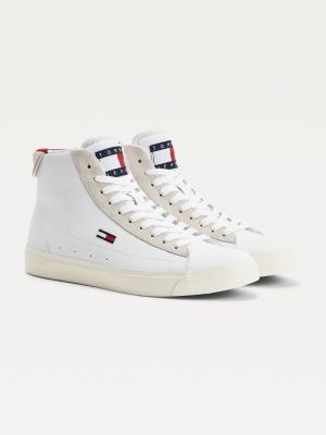 essential vulcanised leather trainers