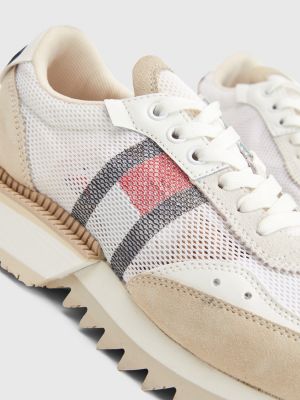 chunky mixed texture trainers