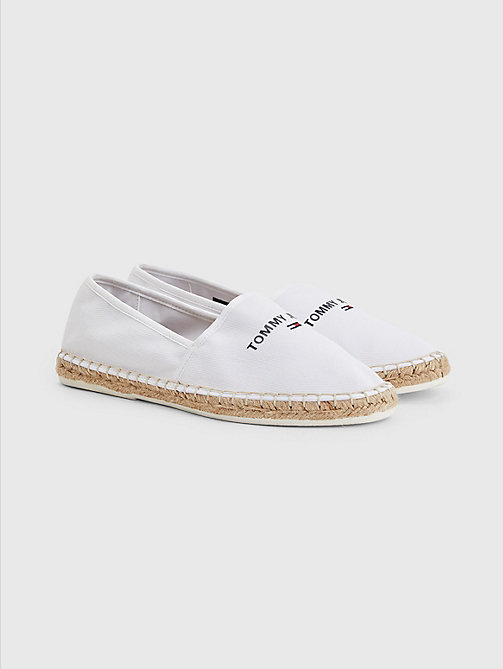 white essential logo espadrilles for women tommy jeans