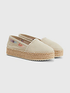 Femme Chaussures Chaussures plates Espadrilles et sandales Espadrilles Coton Tommy Hilfiger en coloris Blanc 