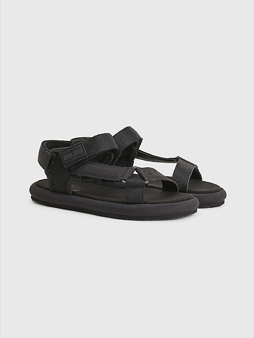 schwarz essential sandale mit gleichfarbigem logo für damen - tommy jeans