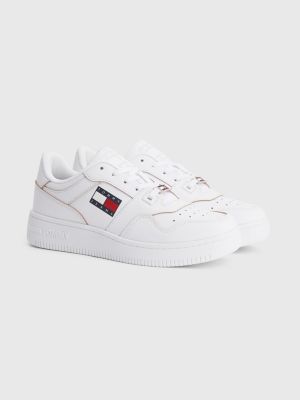 Leather Cupsole Basketball Trainers | WHITE | Tommy Hilfiger