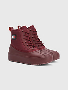purple quilted hybrid ridged boots for women tommy jeans