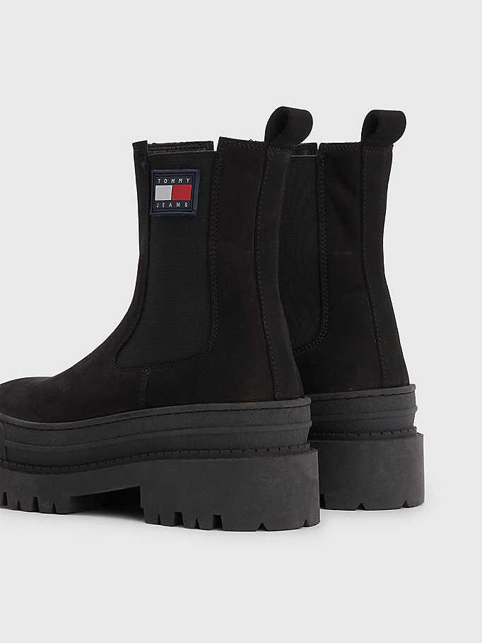 Nubuck Leather Chunky Chelsea Boots | BLACK | Tommy Hilfiger