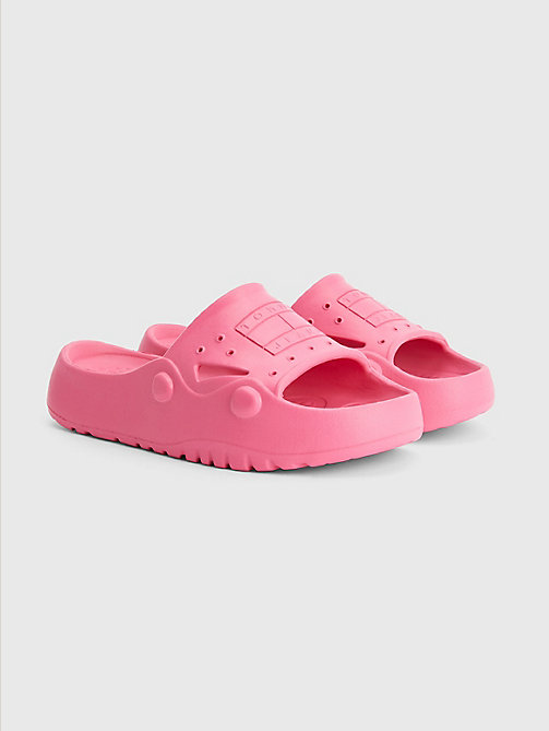 sandali da piscina con suola antiscivolo rosa da donna tommy jeans