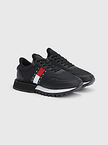 black mixed cleat runner trainers for women tommy jeans