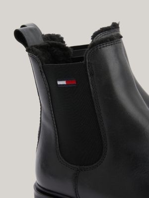 warm lined leather chelsea boots