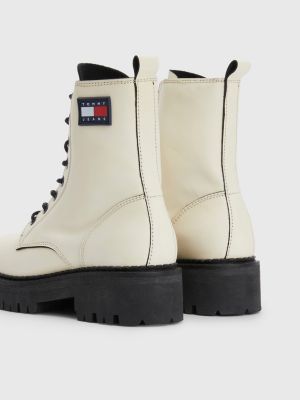 Urban Leather Piping Biker Boots | WHITE | Tommy Hilfiger