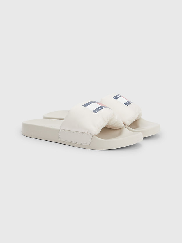 STONY BEIGE Padded Strap Pool Slides for women TOMMY JEANS