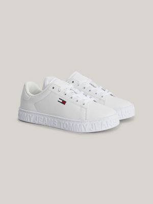 Essential Leather Cupsole Trainers | WHITE | Tommy Hilfiger