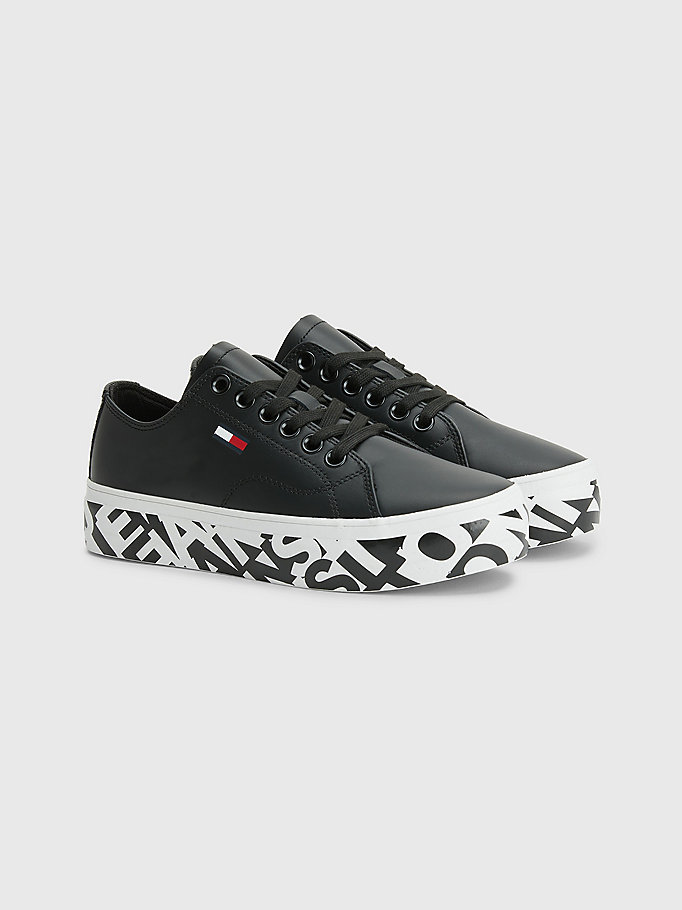 Cupsole Leather Trainers | BLACK | Tommy Hilfiger