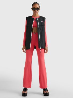 Leather Padded Strap Wedge Sandals BLACK Tommy Hilfiger