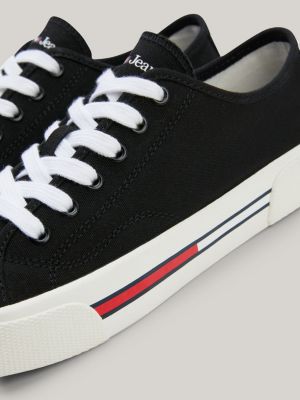 Reinig de vloer versneller Impressionisme Canvas sneaker met sigature-detail | ZWART | Tommy Hilfiger