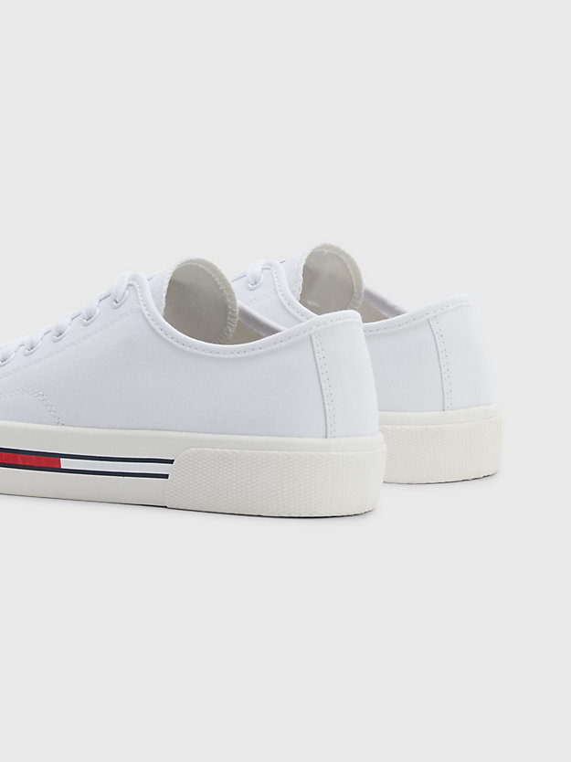 WHITE Canvas Signature Detail Trainers for women TOMMY JEANS