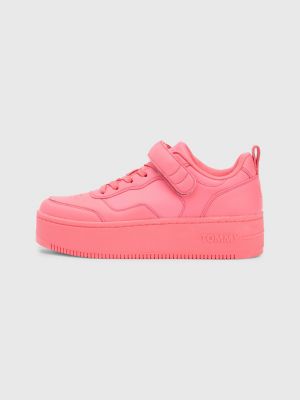 Hook And Loop Flatform Trainers, PINK