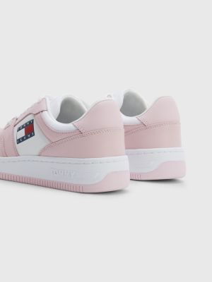 Chunky Sole Mixed Texture Low-Top Trainers | PINK | Tommy Hilfiger