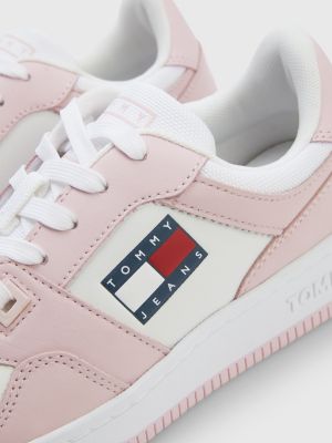 Hindre Ødelægge Med venlig hilsen Chunky Sole Mixed Texture Low-Top Trainers | PINK | Tommy Hilfiger