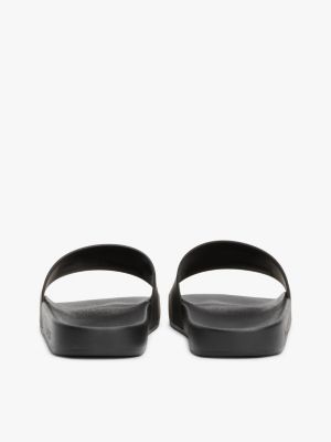 claquettes à logo noir pour femmes tommy jeans