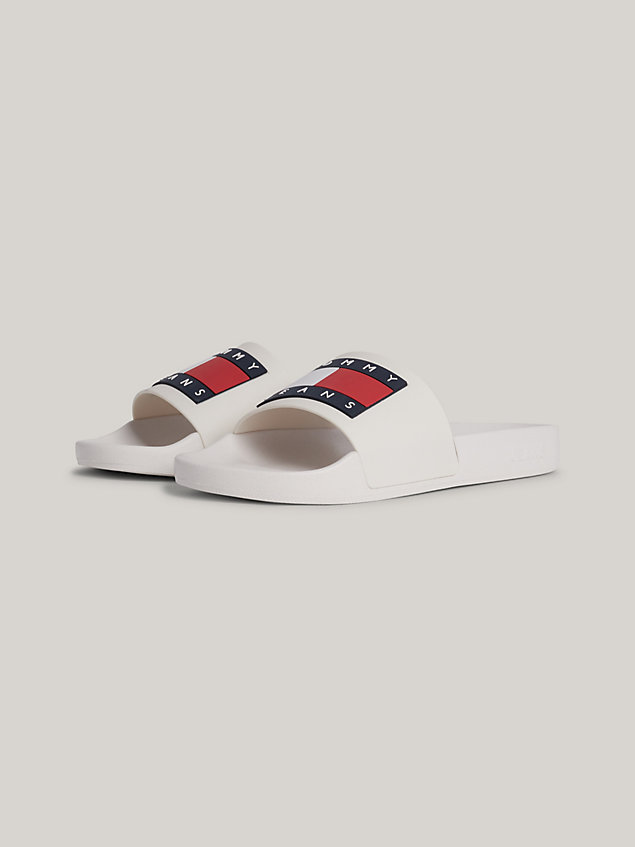 pink essential embossed pool slides for women tommy jeans