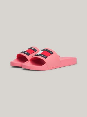 Badge Pool Slides | Pink | Tommy Hilfiger