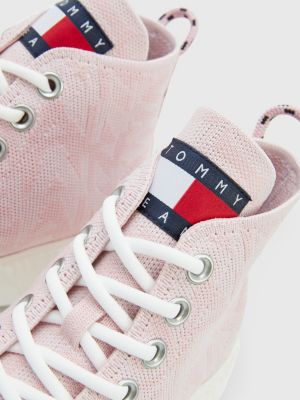 Zapatillas altas de punto logos | ROSA | Tommy
