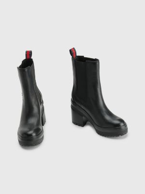 Botines Chelsea con suela dentada y | NEGRO |