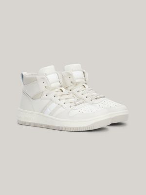 Retro Leather Basketball Trainers | White | Tommy Hilfiger