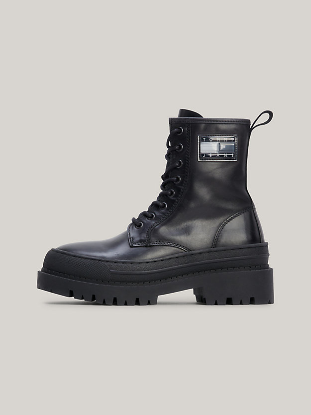 Chunky Cleat Leather Ankle Boots | Black | Tommy Hilfiger