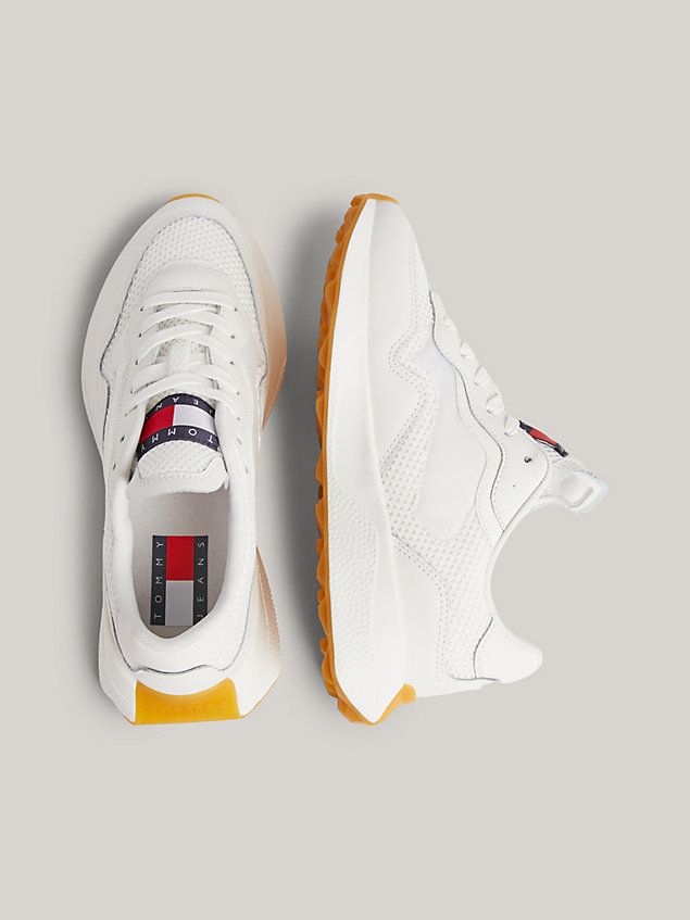 white cleat runner trainers for women tommy jeans