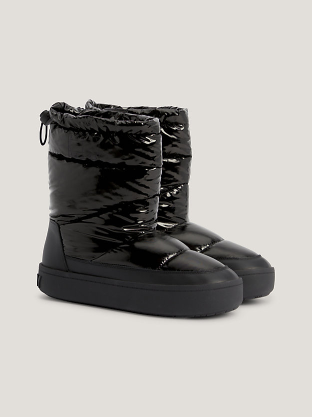 Recycled High Shine Puffer Boots | Black | Tommy Hilfiger