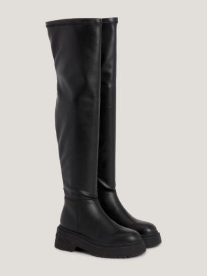 Chunky Outsole Over Knee Boots Black Tommy Hilfiger