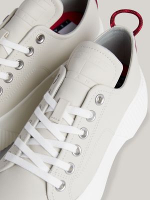 Witte sneakers met plateauzool hot sale