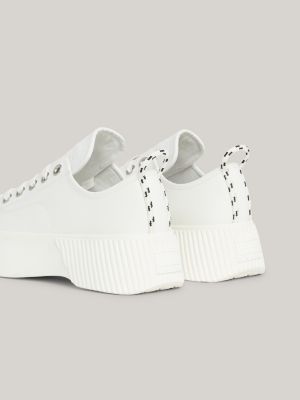 Tommy hilfiger white platform hot sale trainers