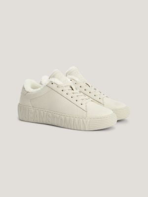 Cream leather sales trainers womens