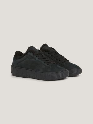 Tommy embossed on sale leather trainers