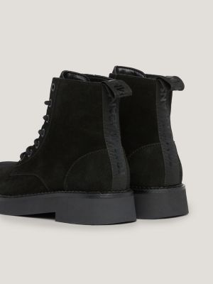 Black suede clearance tie up boots